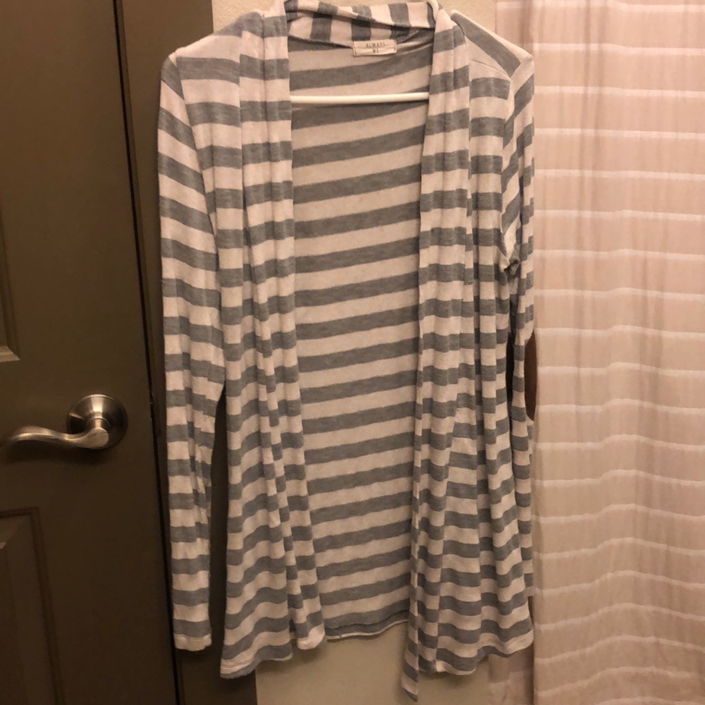 Grey and white cardigan